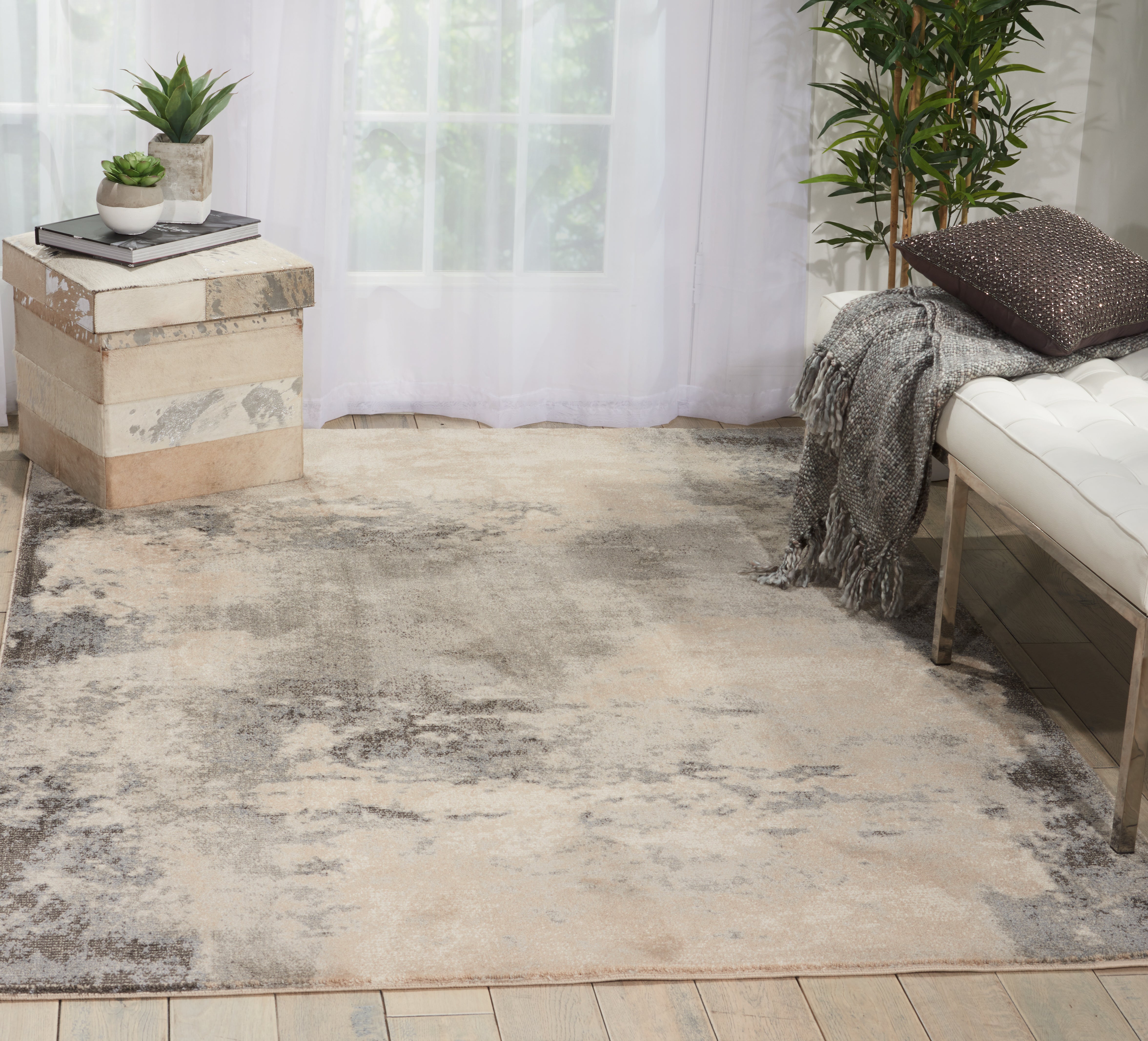 Nourison Maxell MAE13 Ivory/Grey Rug